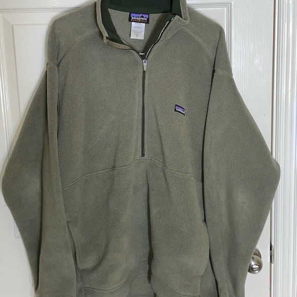 Vintage Patagonia Synchilla Fleece Olive Pullover 1/4 Zip Sweatshirt  X-Large‌ - Picture 8 of 8